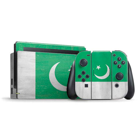 Pakistan Flag Distressed Nintendo Switch Bundle Skin